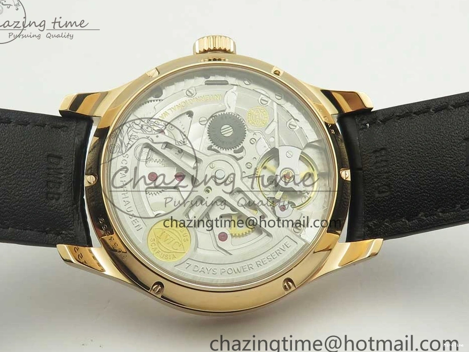 MIROTIME 0406 Thermal Portuguese Real PR Real Annual Calendar IW503501 RG ZF 1:1 Best Edition White Dial on Black Leather Strap A 7150